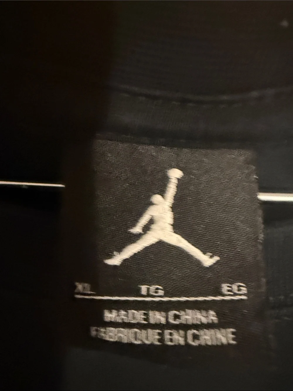 Jordan Black Tee with Cream Shoulder and Jumpman Graphic